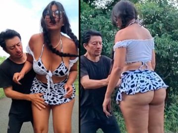 VIEJO-MORBOSO-COGIENDO-CON-UNA-CAMPESINA-GRANDOTA-ENTRE-LOS-ÁRBOLES